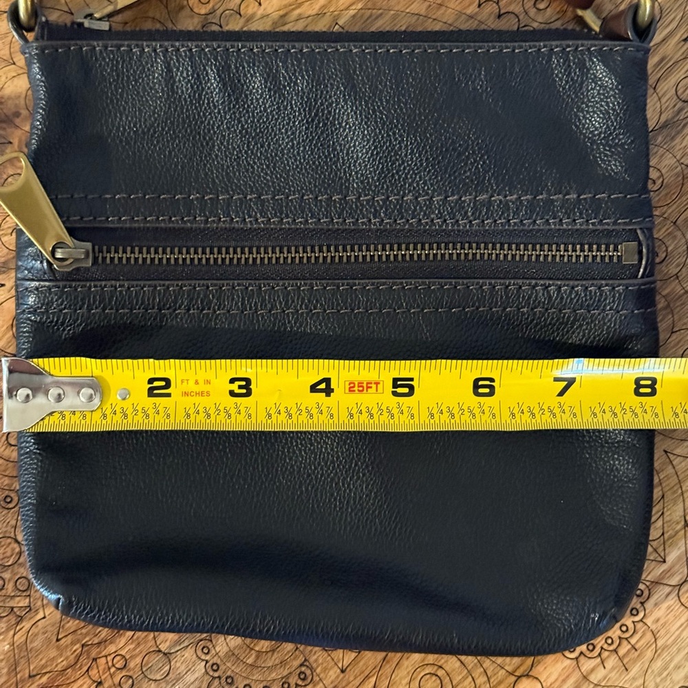 Universal Thread Dark Leather Black Crossbody Bag - image 3